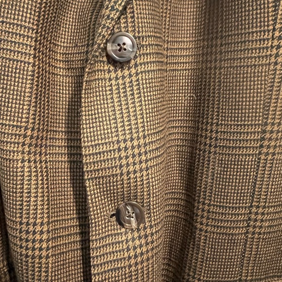 VINTAGE HART SCHAFFNER & MARX - JACOBSON’S TAN/ BLACK CHECK MENS SPORT COAT - Picture 6 of 8